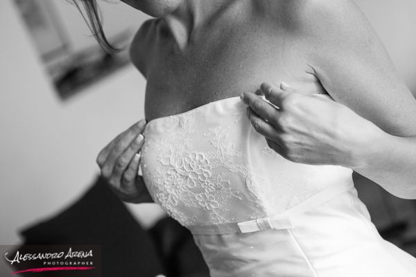 Dettagli abito della sposa