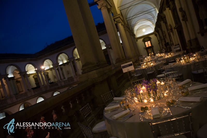 Allestimento Luxury Gala Dinner Milano - Piancoteca di Brera