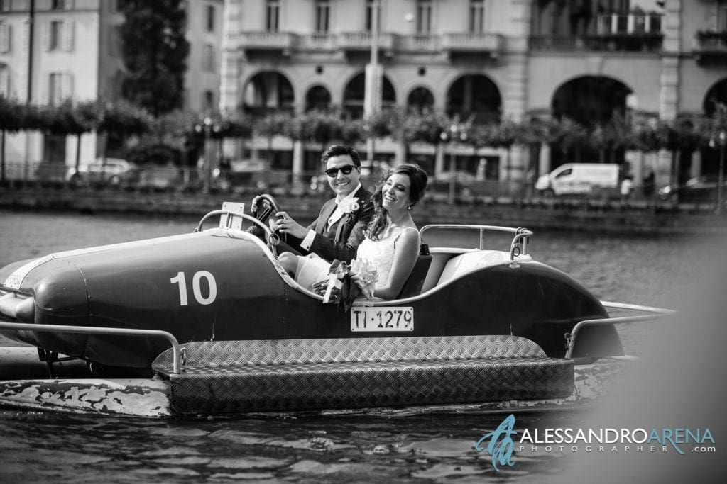 Sposi sul Pedalò Sul Lago di Lugano