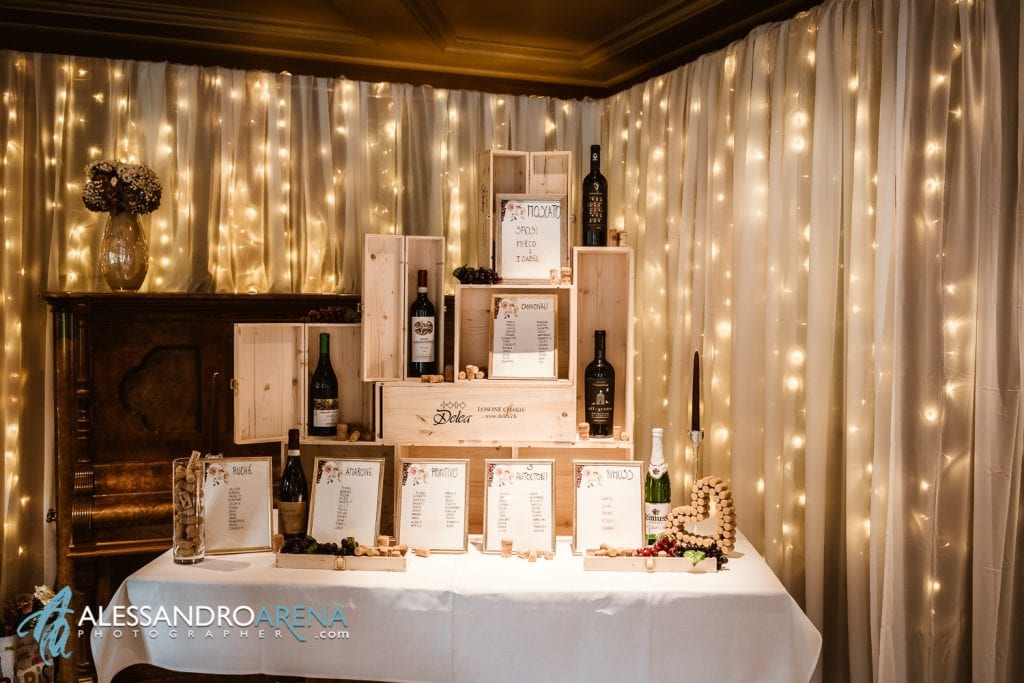 Allestimento tema vino - Matrimonio Albergo Losone - Ascona