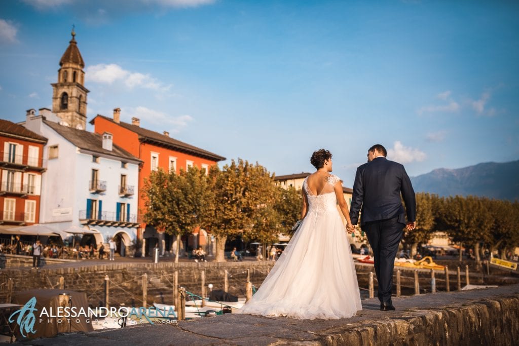 Sposi al lungo lago di Ascona - Foto Matrimonio Lago Maggiore