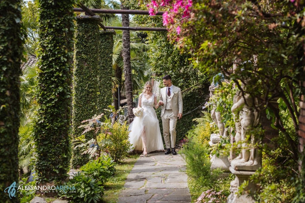 Breve sessione fotografica sposi al Parco di Morcote - Matrimonio civile in Ticino